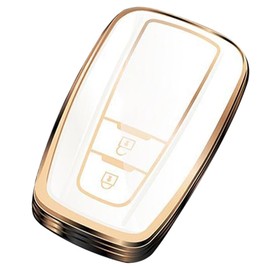 Toyota C-HR Prius 50 Series New Corolla RAV4 50 Series Camry 70 Series Land Cruiser Prado 150 Late Mirai Key Case Key Cover Key Holder, Key Case Only, 2 Button White