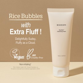 HAYEJIN RiceFila Cleansing Foam - Rice Water Face Wash with Ceramides & 6 Peptides - Gentle Moisturizing Foaming Facial Cleanser - Vegan & Hypoallergenic Korean Skincare 3.38 fl oz
