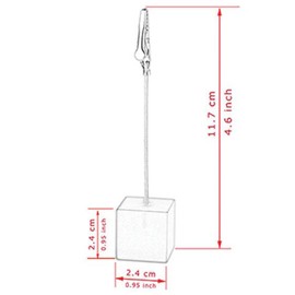 Pack of 12 Table Number Holders, Memo Clip Holder with Clip and Cube Base, Photo Clip Stand for Displaying Number Cards, Name Cards, Photos
