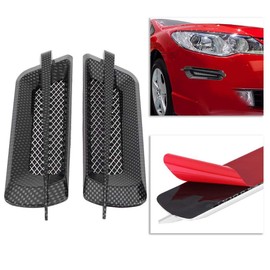 Car Vents - 2 Pieces Car Vent Hole Covers Universal ABS Side Air Flow Intake Grid Vent Net Cover Decorative Sticker Accessory (Carbon Fibre)