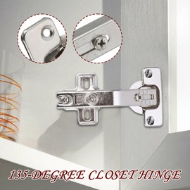 Kitchen Cabinet Hinges | Closet Hinges - 135-degree Opening Concealed Slow-Close Corner Hardware for Kitchen Bathroom Workplace Furniture Wardrobe