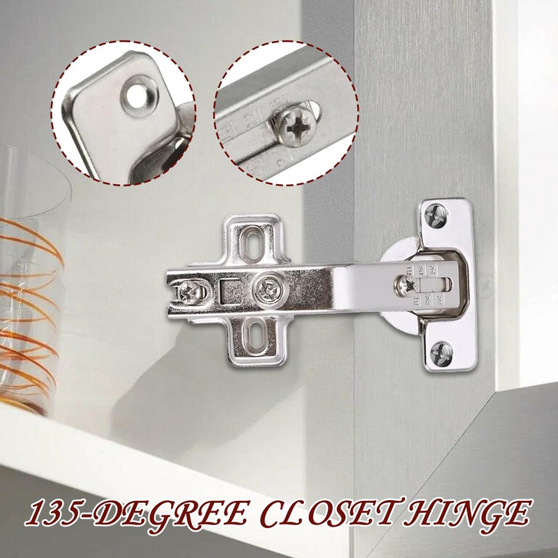 Kitchen Cabinet Hinges | Closet Hinges - 135-degree Opening Concealed