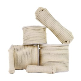 SGT KNOTS Cotton Sash Cord - All Purpose Rope for Window Sashing, Tying Clotheslines, and Decorative Purposes (1/2" x 25ft Coil, Natural)