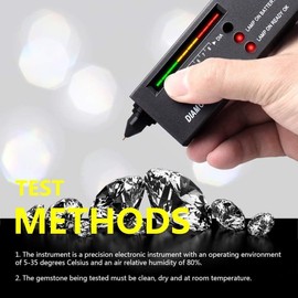 Diamond Tester＋60X LED Magnifying Glasses Jeweler Tool Kit Combo，for Novice and Expert - Diamond Selector 9V Battery Included(Diamond Tester+)
