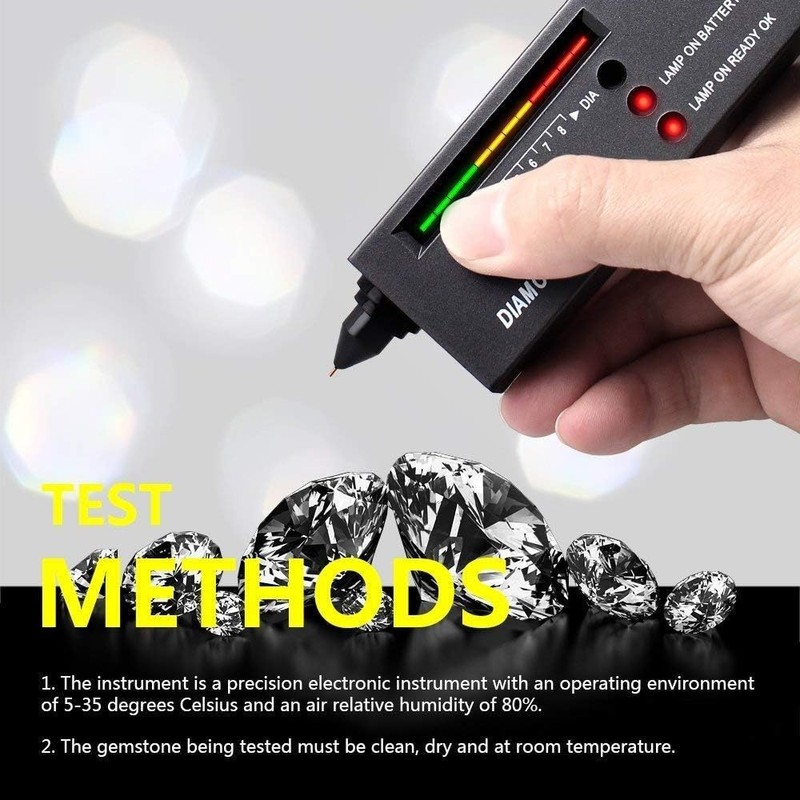 Diamond Tester＋60X LED Magnifying Glasses Jeweler Tool Kit Combo，for Novice