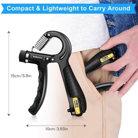 Nouriosh Hand Grip Strengthener Counting Forearm Trainer Workout Kit, 11-132Lbs Adjustable Resistance Grip Strength Trainer, 2 Pack