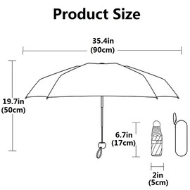 Kiuiom Compact Umbrella, Foldable Travel Umbrella, Windproof UV Protection, Ultralight Umbrella, 6 Ribs Umbrella, Foldable Robust Mini Umbrella for Sun and Rain, Men and Women (Dark Green), NO