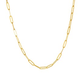 Sunling Stainless Steel Dainty Paperclip Link Chain Necklace for Women with Extension - Silver and Gold Color