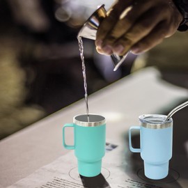 Metalya 3 oz Mini Tumbler Shot Glass with Straw and Lid, 6 Pack Stainless Steel Shot Glasses with Handle, Double Wall Vacuum Insulated Tumblers for Laser Engrave, Cute Cups for Party (6 Pack B)