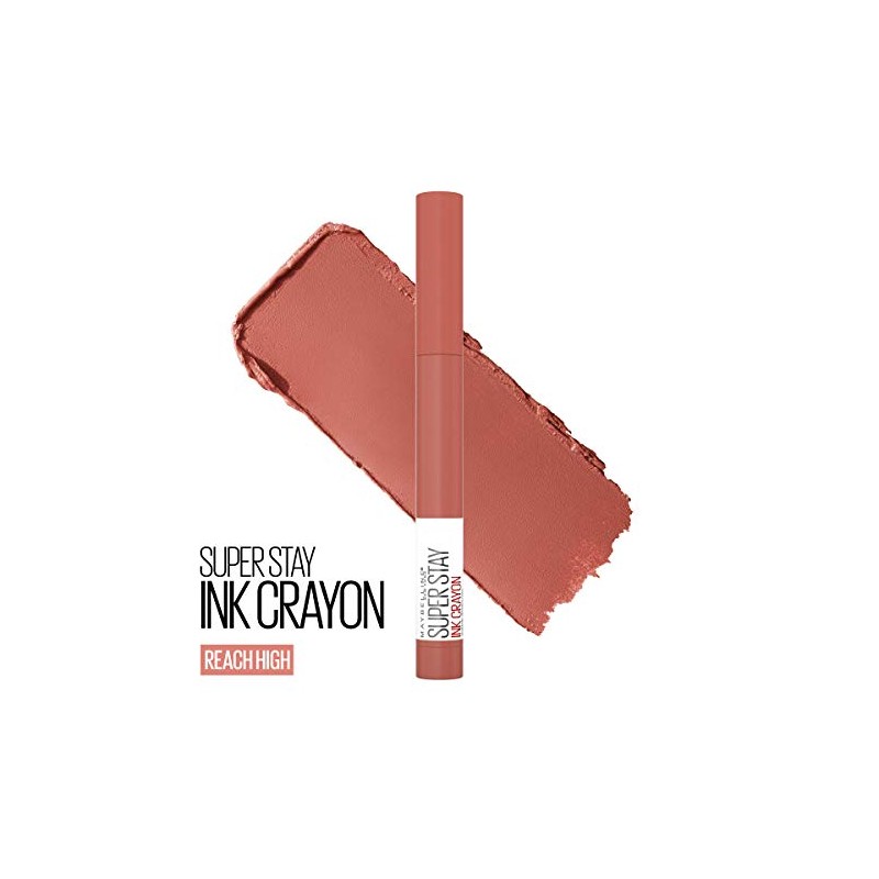 Maybelline SuperStay Ink Crayon Matte Longwear Lipstick con sacapuntas integrado,