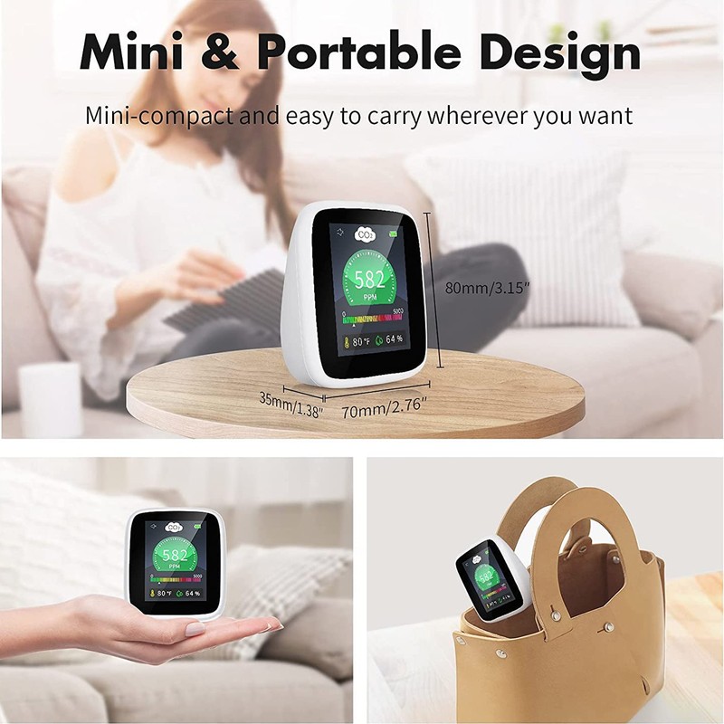 Carbon Dioxide Detector Indoor CO2 Air Quality Monitor Temperature Relative