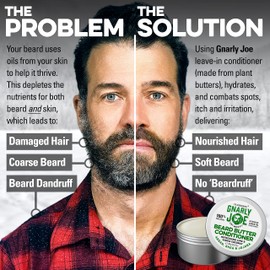 Gnarly Joe Beard Butter Conditioner - 80g - 100% Natural Ingredients - Leave In - Cocoa Butter & Argan Oil - Beard Balm - Shea Moisture Beard Balm - Beard Softener - (Lime & Coconut)