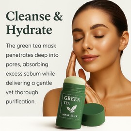 SHUIKU Mascarilla De Té Verde En Barra: Elimina Puntos Negros Y Limpia Poros Profundos Con Arcilla. Mascarilla Facial Desintoxicante Para Piel Grasa Y Con Tendencia Al Acné. Minimizador De Poros
