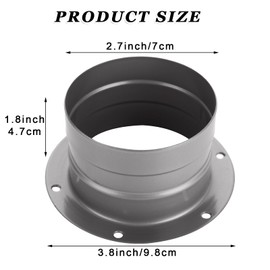 MUXHEL 6 Pcs 3 Inch Duct Connector Flange, Galvanized Metal Straight Dryer Vent Connector Flange, Silver Dryer Vent Wall Plate for HVAC Ventilation System