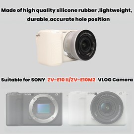 Funda para cámara Sony ZV-E10 II/ZV-E10M2, funda protectora de silicona suave ZV-E10 II, funda suave antiarañazos, funda suave con protector de visualización ZV-E10 II y correa de muñeca. (Blanca