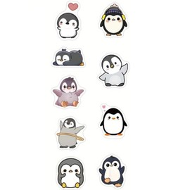 CAA Trading™ 100 x Cute Cartoon Penguin Reward Stickers Labels Scrapbook Rewards Well Done Teacher Penguins 9 Designs (2.5cm) 25mm (100 Stickers)