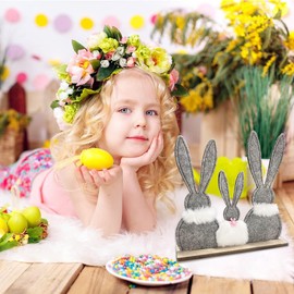 Easter Bunny Decoration Large Felt, Easter Decoration Wooden Figures Rabbit, Easter Decoration Table Set, Easter Decoration Modern Cute, Easter Decoration Indoor, Decoration for Standing, Stand for
