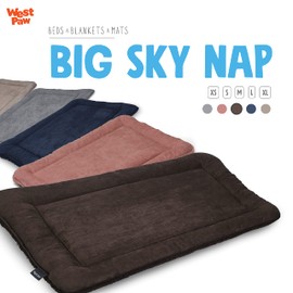 WEST PAW Big Sky Nap Flat Dog Mat with IntelliLoft Fiber and Fill Durable Lightweight Mat for Dogs and Cats, Made in USA, Chocolate, Large