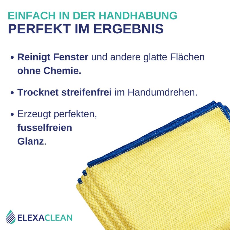 Elexaclean Streak-free, Premium Microfibre Window/Windscreen Cloth (60 x 40 cm),