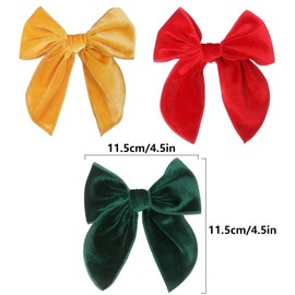 3 Pack Hair Bows Christmas Hair Clips, 6 Inch Red Bow for Girls Bow Hair Clips Christmas Hair Accessories, Style A
