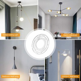 Soporte de montaje de lámpara universal de 4 pulgadas de diámetro, paquete de 2 soportes circulares de luz de techo, placa de montaje de lámpara de hierro con tornillo de tierra