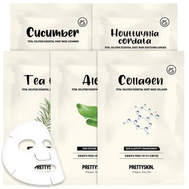 Suayeon Pretty Skin Daily 1-Day 1-Pack High-Moisture Hydrating Mask Pack 50 Sheets (5 Types) - {AA3} Collagen 50 sheets / 프리티스킨 데일리 1일1팩 고보습 촉촉 마스크팩 50매 (5종) - {AA3} 콜라겐 50매