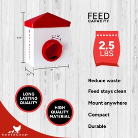 RentACoop 2.5 Pound Chick2Chicken Medium Port Feeder and 64 Ounce (2 Liter) Drinker Set for Chicks, Chickens, Quail, and Other Small Birds