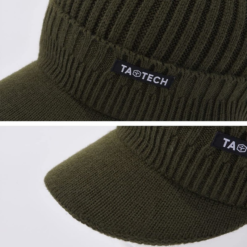 TaoTech Knit Hat with Brim Earmuffs, Cold Protection, Unisex, Cap,