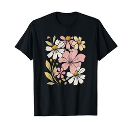 Vintage Boho Wildflower Graphic, Flower Women Nature Lover T-Shirt