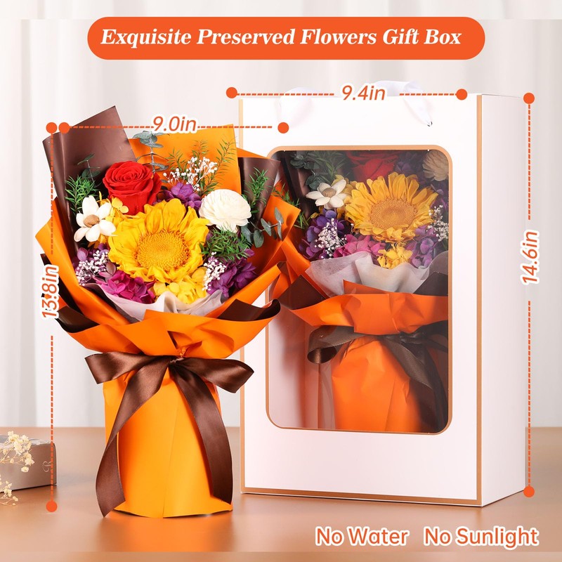 Jtoder Forever Flowers for Delivery Prime, Preserved Long Lasting Orange