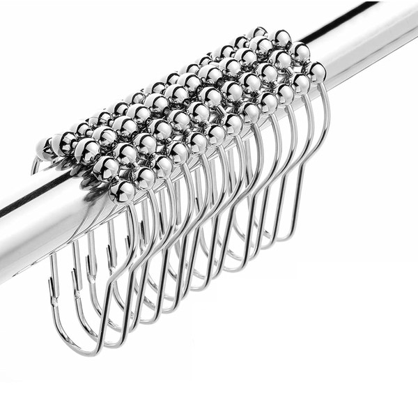 SHSHbuy Shower Curtain Hook, Shower Curtain Rings, Pack of 24