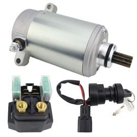 STABSOLI Starter Motor & Solenoid Relay & Ignition Switch for Yamaha Big Bear 400 2002-2008 4KB-81800-00-00, 4KB-81890-00-00, 5FU-81800-00