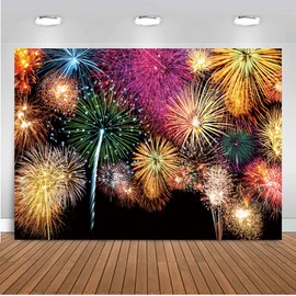 DHXXSC 7X5FT Happy New Year Backdrop New Year's Eve Grandiose Fireworks Background for Photography Party Birthday Party Backdrop Photography Studio Props DH-950