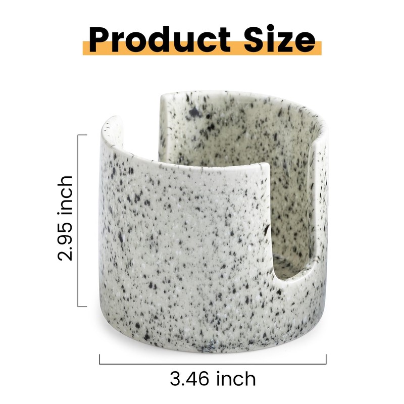 Zoeeker Kitchen Sink Sponge Holder, Dish Sponge Rack Ceramic Brush