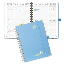 POPRUN 2025-2026 Academic Diary A5 Week to View (26.5x21.5 cm) Spiral 17 Months (Aug'25 - Dec'26) Vertical Academic Planner 25/26 Weekly Mid Year Diary (Haze Blue)