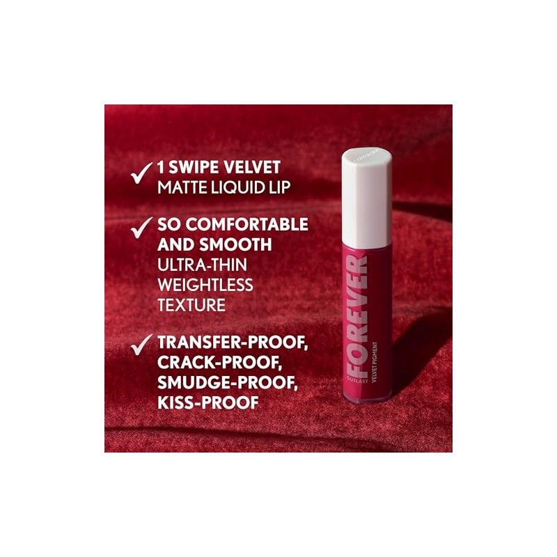 COVERGIRL Outlast Forever Velvet, Labial Líquido, 600 Lava, 9ml