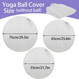 ZOSONET Seat Ball Cover, 65 cm Beige Gymnastics Ball Cover for Sitting Ball, Fitness Ball, Foldable Seat Balls, Fabric Cover - for Fitness Ball, Pilates, Yoga Ball, Office Ball, Balance Ball