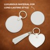 Everwish Creations Leather Keyring Set – Circle and Heart Tassel