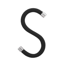 Peppermint Products Loop Hook Textile S Clothes Hooks Made of Rope Set of 5 (Black)