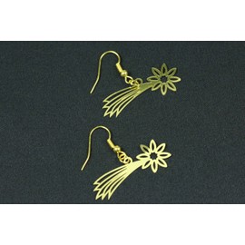 Shooting Stars Falling Star Earrings Christmas Xmas Comet Golden Filigree