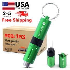 KEENSUN Luxury 2-in-1 Cigar Draw Enhancer 9mm Punch Cutter,   2-5 Days, Elegant Gift Boxcolor: Green