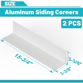 Chiligent Aluminum Siding Corners, 15.8" x 3.4" Siding Corner Protectors, 2 PCS Metal Corner Guards with Screws, Fit for Vinyl Siding, Weed Whacking Protection, White