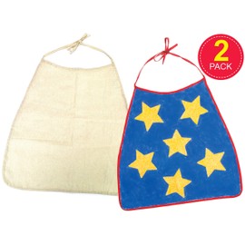 Baker Ross AV322 Fabric Capes-Pack of 2, Personalise and Paint in Kids Arts and Crafts Activities for Fancy Dress and Imaginative Play, Calico