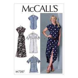McCall's Patterns Misses' Button-Down Top, Tunic, Dresses and Belt Sewing Pattern, Y (XSM-SML-MED)