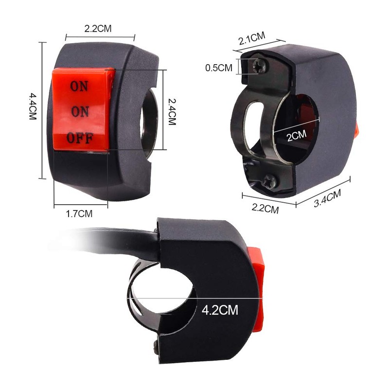 Aoling Motorcycle Steering Wheel Switch 12V 7/8 22mm Motorcycle Handlebar