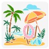 DOODLREAM 30 x 30cm Beach Chair Tropical Wall Stencil Templates,