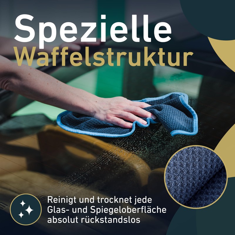 Aurum-Performance® Absorbent waffle cloth for car windows and window cloth,