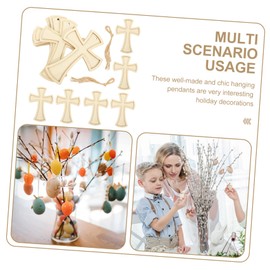 Operitacx 3 Sätze Holz Kreuzen Kreuzperlen Hängende Kreuzornamente Kreuzdekor Cruces Leer Holzkreuz-bastelarbeiten Holzausschnitt Holzscheibenverzierung Diy Malerei Handwerk Holzspäne Bambus