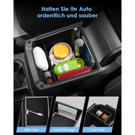 WEIPIN Compatible with VW Tiguan2 SWB LWB 2016-2022 2023/Seat Tarraco 2019+ Centre Console Glove Box Armrest Car Centre Console Organiser Multifunctional Storage Box Interior Accessories (White)