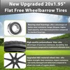 Upgraded 20" Flat Free Wheels Compatible with rubbermaid Wheelbarrow Tires,